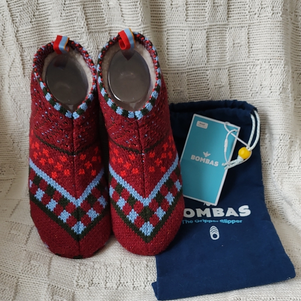 NEW Bombas Gripper Slipper Women's 7-8.5 Fairisle